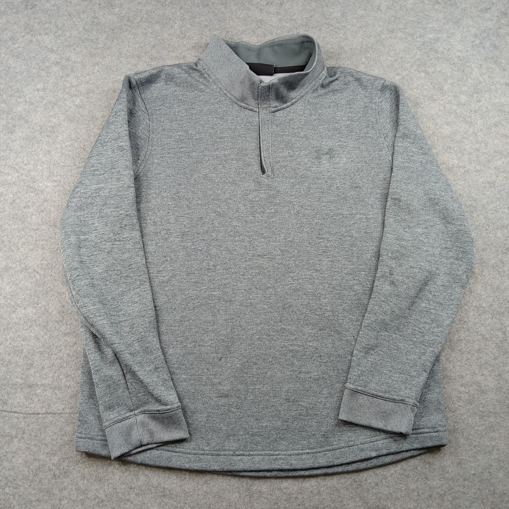 Under Armour Sweatshirt Mens‎ XL Gray ColdGear 1/4 Zip Fleece Pullover 1347708